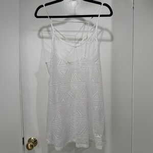Victoria's Secret White Crochet Swim Coverup Slip Dress Medium